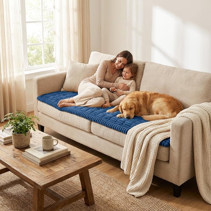 Smiry Couch Cover for Dogs, Non Slip Washable Sofa Protector for Pets | Soft Furniture Cover for Leather & Fabric Couches, Cozy Protect Against Fur, Dirt & Messes, Pet Friendly, 43"x82.7" - Image 6