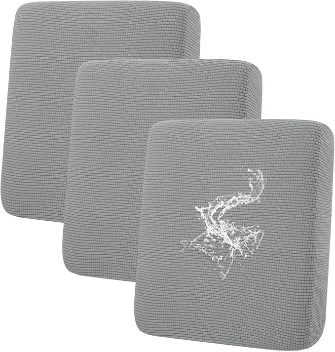 hyha Waterproof Couch Cushion Covers for Pets, Non Slip Sofa Seat Cover | Stretch Jacquard Fabric, Elastic Bottom, Non Slip Fit, Waterproof Protection, Pet Hair Protection (3 Pieces) by hyha