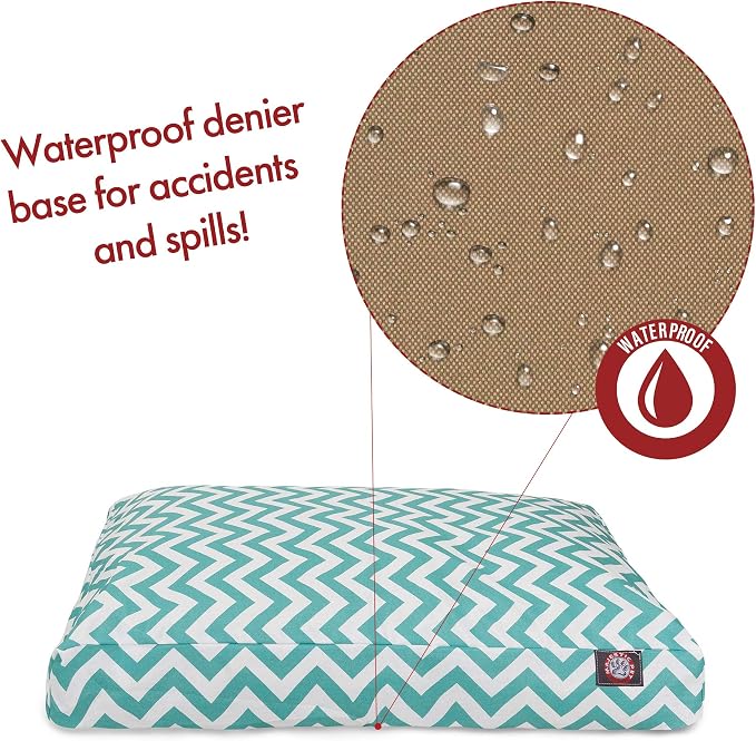 Majestic Pet Chevron Rectangle Dog Bed Washable – Non Slip Comfy Pet Bed – Crate Bed with Removable Washable Cover – Kennel Bed for Sleeping, Polyester Fiber, Small, Teal - Image 5