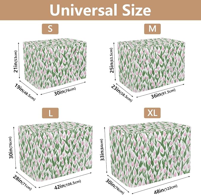 Dog Crate Cover Kennel Cover for Dog Cages Breathable for Wire Cage Indoor Outdoor Small Tulips Pink - Image 3