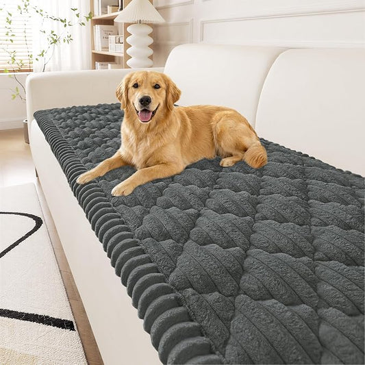 Smiry Couch Cover for Dogs Washable, Non Slip Fuzzy Pet Sofa Protector | Soft Thick Furniture Cover for Sofa, Loveseat and Sectional, Scratch & Pet Hair Resistant (Dark Grey, 27.6" x 59") by Smiry