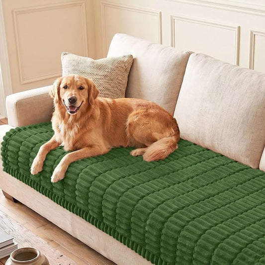 hyha Couch Cover for Dogs, Washable Non Slip Plush Flannel Sofa Protector | Thick Flannel, Silicone Anti-Slip Backing, Pet Hair & Scratch Protection, Fits Sofa & Loveseat (35.4" x 70.9") by hyha