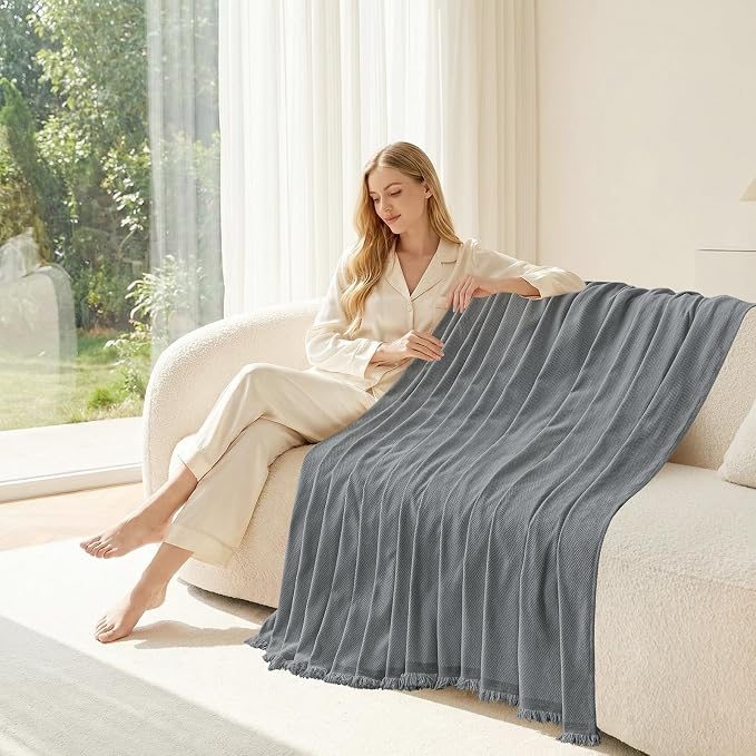 Smiry Couch Cover for Dogs, Chenille Sofa Covers for 3 Cushion Couch | Washable Soft Sofa Slipcover for Pets, Thick Sectional Furniture Protector with Tassels (Grey, 71x134 Inch) - Image 11