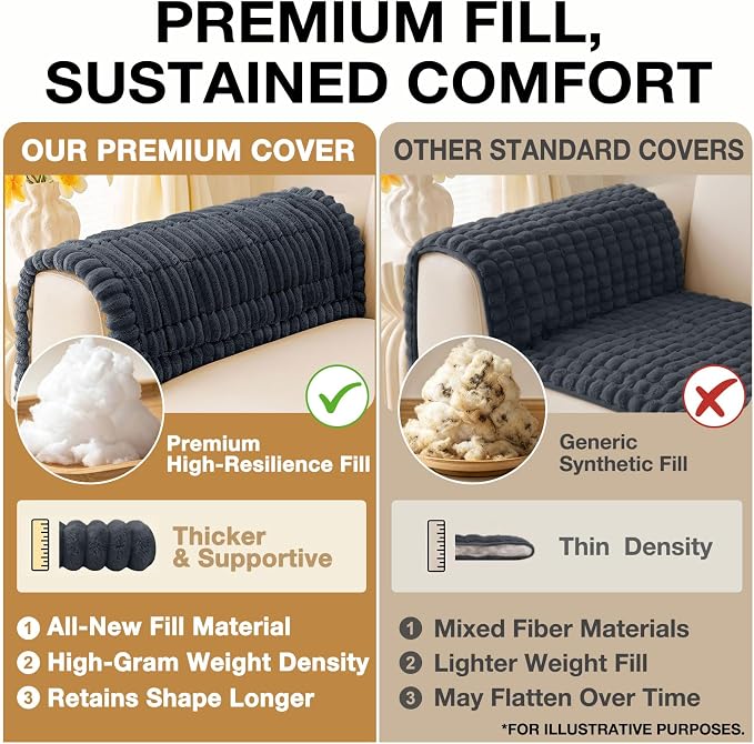 hyha Couch Cover for Dogs, Washable Non Slip Plush Flannel Sofa Protector | Thick Flannel, Silicone Anti-Slip Backing, Pet Hair & Scratch Protection, Fits Sofa & Loveseat (35.4" x 88") - Image 10
