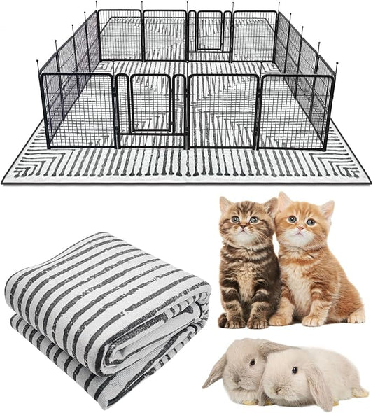 BNOSDM 91" X 63" Washable Bunny Cage Liners Large Rug for Rabbits Large Non Slip Pad for Bunnies Resuable Rabbit Liner for Chinchillas Cats Guinea Pigs Ferrets Dogs by BNOSDM