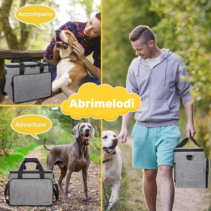 Mancro 6 Set Dog Travel Bag, Large Pet Travel Bag for Supplies Includes 2 Food Containers, 1 Travel Organizer for Dogs, 2 Collapsible Bowls, 1 Treat Pouch - Image 8