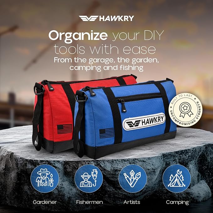 HAWKRY Oxford Waterproof Tool Bag Set of 2 – Small Tool Bag and Tool Pouch, Fishing Bag, Travel Pouch, Compact, Durable Small Travel Bag, Multipurpose Tool Bags for Men for Work, Fishing and Travel - Image 9