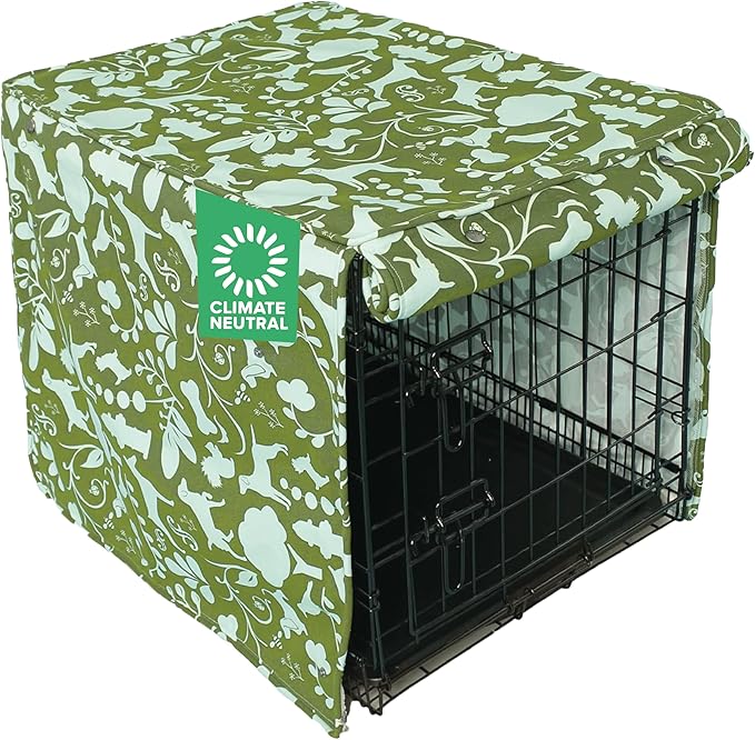 Molly Mutt Amarillo by Morning Dog Crate Cover, 100% Cotton Canvas Cover with 2 Roll-Up Panels, Ideal for Dog or Cat Crate, Durable, Washable, and Free of Harmful Chemicals, 36" x 24" x 27" by MollyMutt