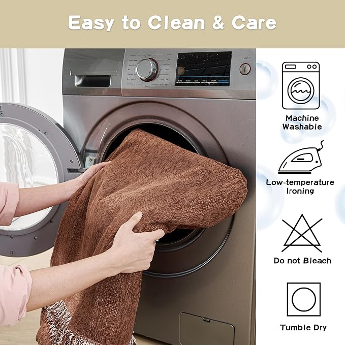 MYSKY HOME Couch Cover for Dogs Washable Couch Covers for 3 Cushion Couch Sofa Super Soft Sofa Slipcover Non Slip Sofa Cover, Chenille Sofa Covers for Dogs, Furniture Protector, 71"x150", Chocolate - Image 5