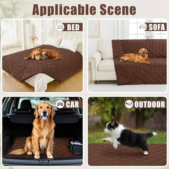 Smiry Waterproof Dog Bed Cover Blanket 40x50, Soft Reversible Pet Blanket, Washable Leakproof Cats Dogs Couch Cover for Sofa, Couch, Furniture, Brown/Brown - Image 5