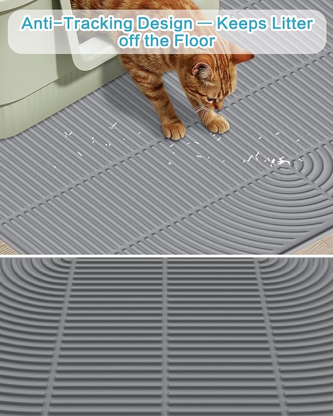 Silicone Cat Litter Mat XL, 47'' x 35'', Extra Large Waterproof Trapping Mat for Litter Box, Easy Clean & Non-Slip - Image 4
