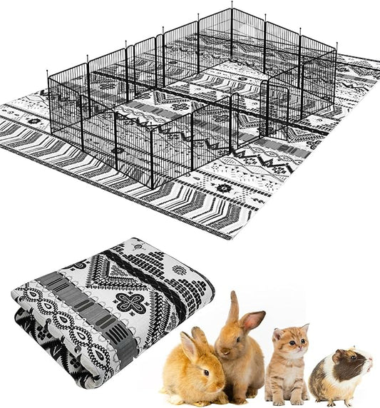 BNOSDM 91" X 63" Extra Large Cage Liners for Rabbits Washable Rabbit Pad Large Bunny Mat Anti Slip Rug for Bunnies, Pet Carpet for Chinchillas Cats Guinea Pigs Ferrets Dogs by BNOSDM