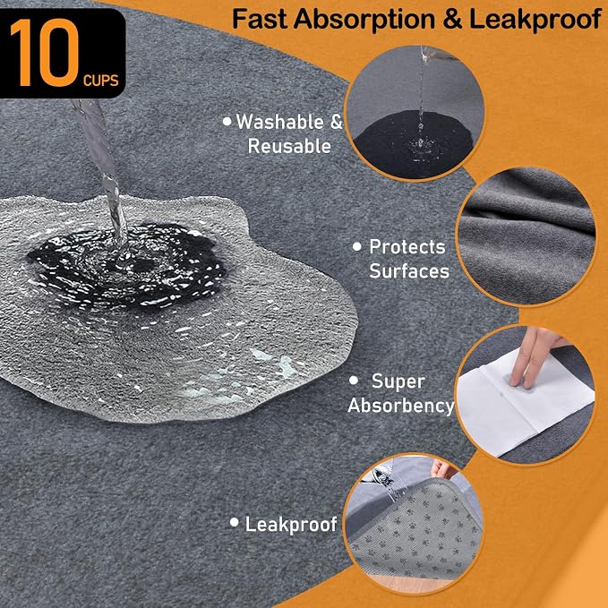 LOOBANI Washable Pee Pads for Dogs, 2 Pack Non-Slip and Leak-Proof,48"x60" | Super Absorbent Reusable Dog Pee Pads, Machine Washable, Extra Large for Whelping, Crate, Playpen, Floor, Housebreaking - Image 2