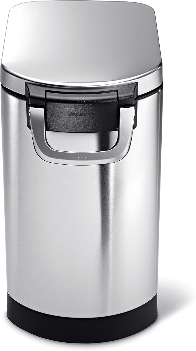 simplehuman Medium Pet Food Storage Container, Holds 25-29 lb / 11-13 kg of Dry Dog Food, Cat Food, or Bird Seed, Airtight Lock-Tight Lid with Magnetic Scoop, BPA-Free, Brushed Stainless Steel - Image 2