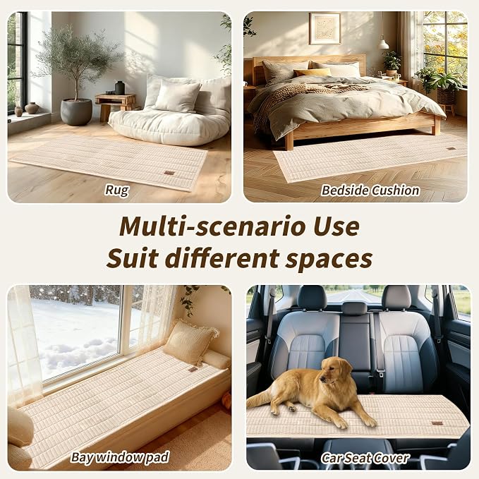 Couch Covers for Dogs, Velvet Dog Couch Cover, Pet Couchs Covers for 3-Seater, Couchs Protector for Dogs, Sofa Cover for Pets Washable(1PC, Beige White, 27.6"×82.7", 3-Seater) - Image 7
