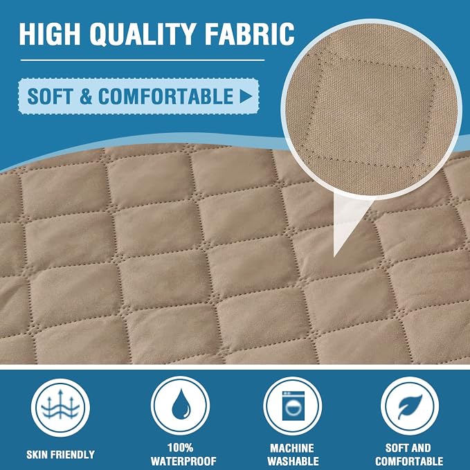 H.VERSAILTEX Sofa Cover, 100% Waterproof Slipcover Furniture Protector, Washable Couch Cover with Non-Skid Backing and Elastic Straps for Kids, Dogs, Pets(Oversized Sofa, French Oak) - Image 5