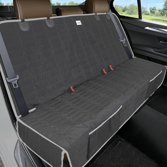 Relidura Dog Car Seat Cover for Back Seat, Waterproof Non-Slip Bench Seat Cover for SUVs, Heavy Duty Rear Seat Protector with Side Flaps for Pets, Kids, Dirt and Spills by Reliadura