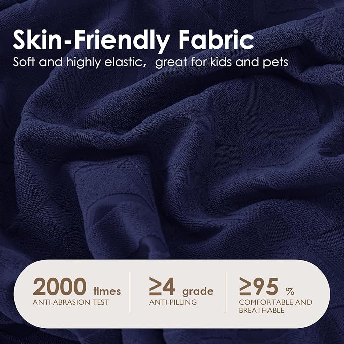 Genina Waterproof Couch Cushion Covers for Pets Washable Sofa Seat Covers | Non Slip,Stretch Jacquard Fabric,Pet Hair & Scratch Protection,Easy Installation,Furniture Protector,Sectional Sofa,1 Piece - Image 4