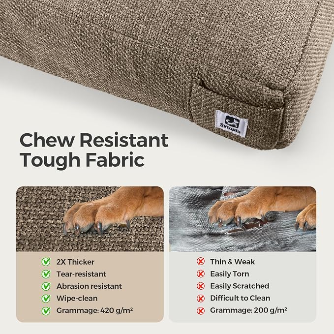 Sytopia 47 Inch Indestructible Durable Dog Beds for XXL Dogs, Chew Proof Waterproof Pet Crate Pad with Machine Washable Removable Cover, Great for Indoor, Outdoor, Crate, Patio Use, Grey - Image 4