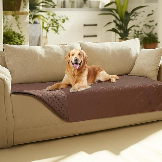 Luciphia Waterproof Couch Cover for Dogs, Non-Slip Pet Sofa Protector | Non-slip waterproof couch cover scratch-resistant machine washable protects sofa bed, Coffee Brown, 30" x 70" by luciphia