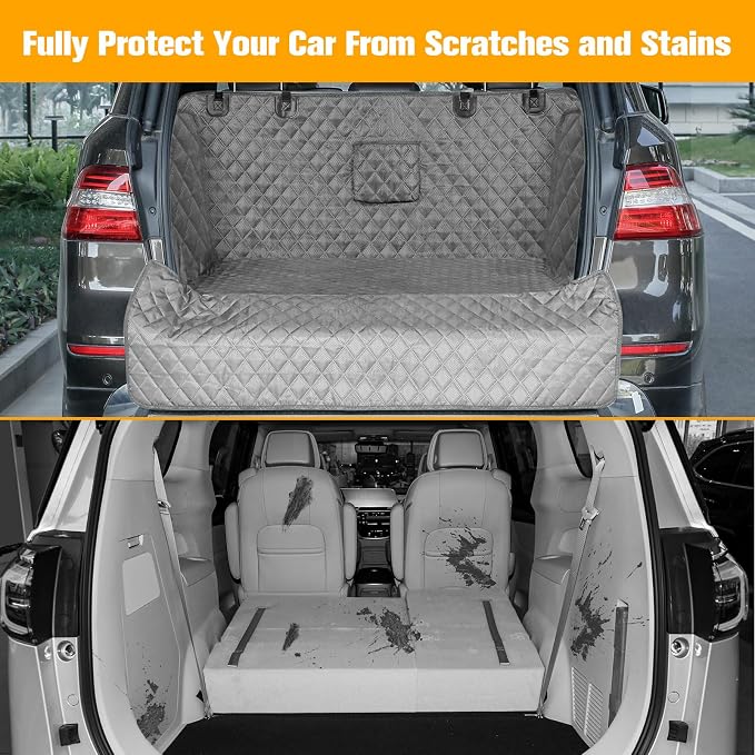 PETICON SUV Cargo Liner for Dogs, Trunk Cover with Bumper Flap Protector | Waterproof Pet Cargo Cover with Side Flaps, Dog Car Seat Cover with Non-Slip Mat, Prevents Scratches, Pet Hair, Mud, and Dirt - Image 6