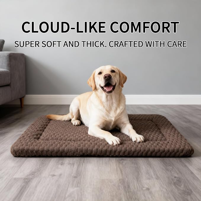 Dog Bed Mat - Dog Crate Pad - Reversible Mat for Pet Comfort - Soft Bed Crate Pads for All Seasons - Durable, Machine Washable Mat for Crates, Travel, and Home (Dark Brown, 35" L*23" W*1.5" Th) - Image 2