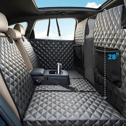 High Barrier Dog Car Seat Cover,Waterproof Back Seat Extender for Dogs,Car Seat Protector,Car Seat Cover Hard Bottom Holds 500 lbs,600D Nonslip Dog Hammock,Pet Car Bed for Cars,SUVs, Small Trucks by Unknown