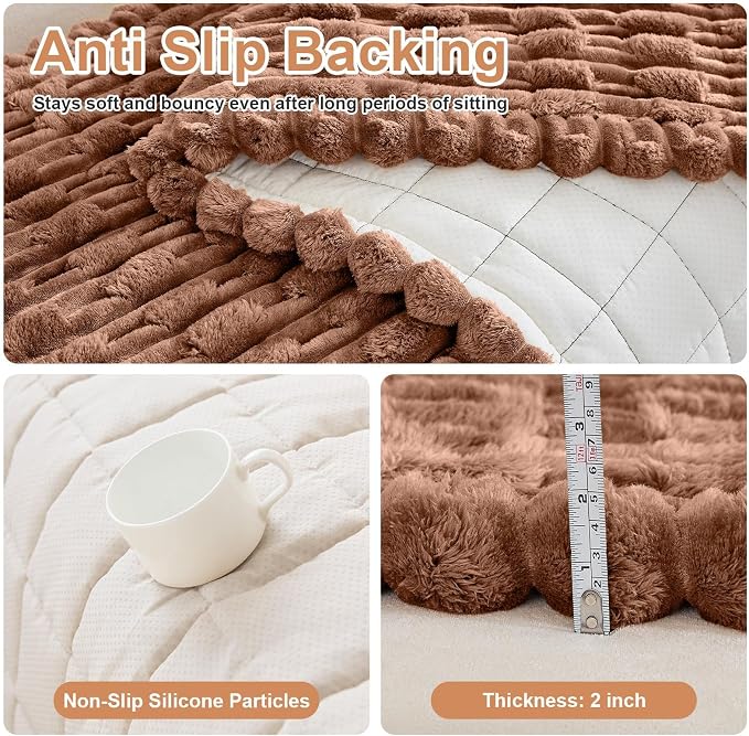 Waterproof Dog Couch Cover, Non Slip Pet Sofa Protector, Thick Fuzzy Couch Cover for Dogs, Machine Washable Furniture Protector, Scratch Resistant Pet Couch Mat(Light Coffee, 28" x 71"/70 x 180cm) - Image 6