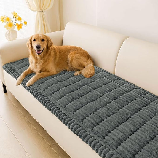 hyha Couch Cover for Dogs, Washable Non Slip Plush Flannel Sofa Protector | Thick Flannel, Silicone Anti-Slip Backing, Pet Hair & Scratch Protection, Fits Sofa & Loveseat (27.6" x 82.7") by hyha