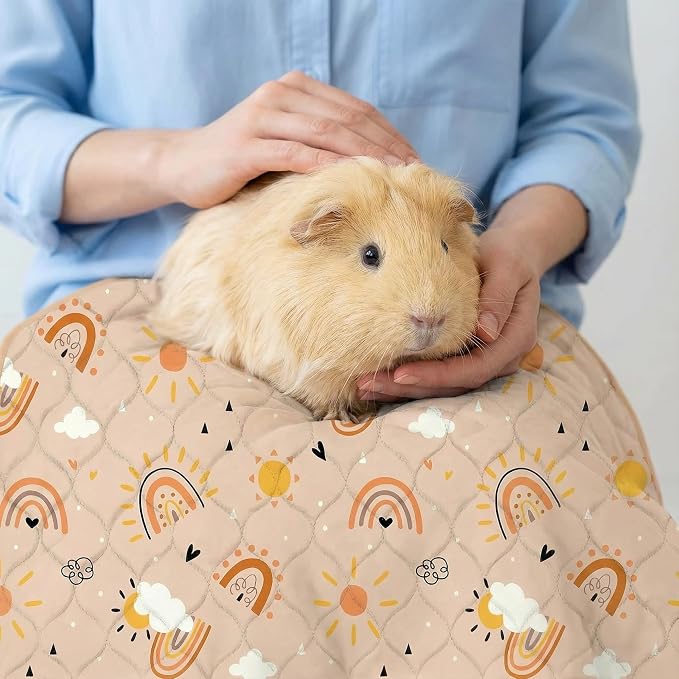 Guinea Pig Cage Liners, 59x31in 2 Pack Washable Guinea Pig Bedding, Waterproof Reusable & Anti Slip, Super Absorbent Guinea Pig Pee Pad for Small Animal, Rabbit, Bunny, Fit for C&C Cage, Pink - Image 6