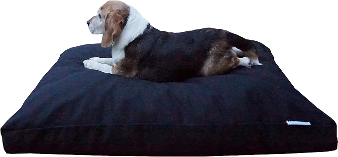 Dogbed4less Large Memory Foam Dog Bed Pillow with Orthopedic Comfort, Waterproof Liner and Durable Pet Bed Canvas Cover 41X27 Inches, Black by Dogbed4less