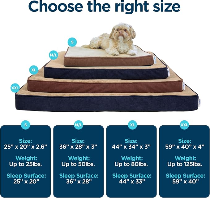 Petmate La-Z-Boy Bentley Orthopedic Foam Large Dog Bed Midnight Blue (36 x 28 x 3 inches) for Dogs up to 50lbs with Supportive Foam Durable Removable Washable Cover - Image 7