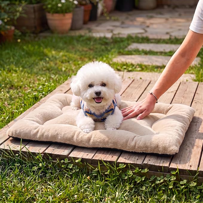 Dog Bed 24" for Metal Crate Pad, Washable Kennel Mat for Small Puppy & Cats | Soft faux rabbit fur, non-slip,machine wash/dry, plush cushioning, for crates, floors & travel, multiple sizes for all breeds - Image 8