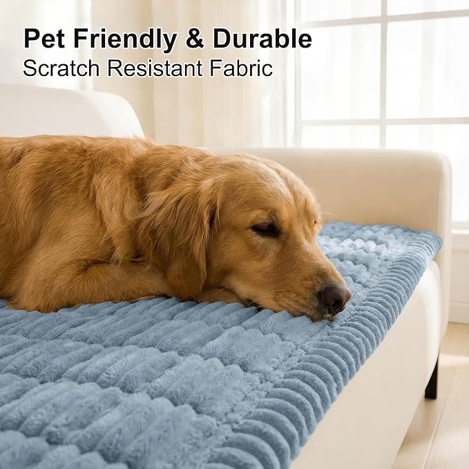 Smiry Couch Cover for Dogs, Non Slip Washable Sofa Protector for Pets | Soft Furniture Cover for Leather & Fabric Couches, Cozy Protect Against Fur, Dirt & Messes, Pet Friendly, 35.4"x88" - Image 4