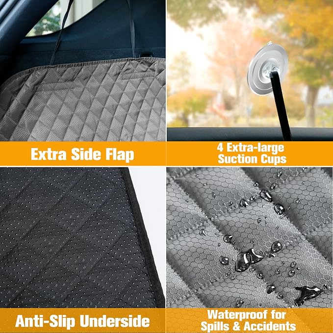 PETICON SUV Cargo Liner for Dogs, Trunk Cover with Bumper Flap Protector | Waterproof Pet Cargo Cover with Side Flaps, Dog Car Seat Cover with Non-Slip Mat, Prevents Scratches, Pet Hair, Mud, and Dirt - Image 4
