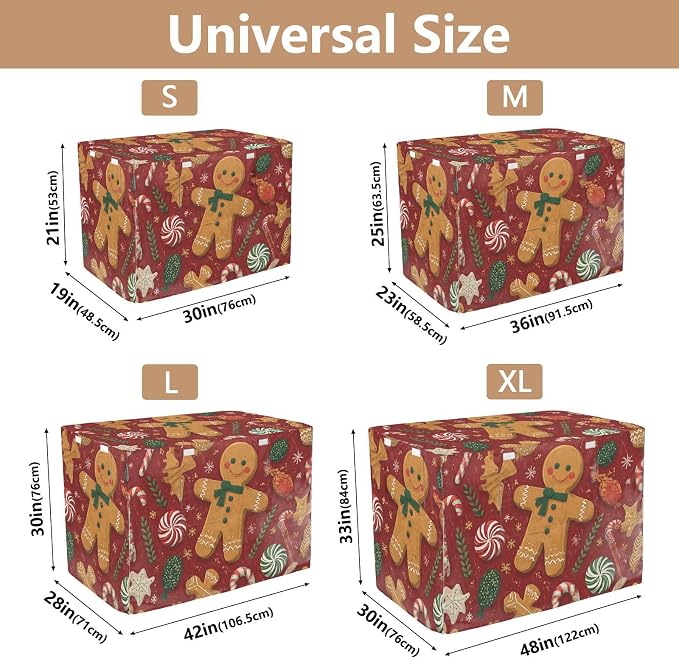 Dog Crate Cover Kennel Cover for Dog Cages Breathable for Wire Cage Indoor Outdoor Red Christmas Gingerbread Candy Canes - Image 3