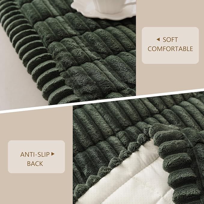 MEETSKY Dogs Couch Cover for Sofa, Soft Couch Armrest Covers for Sofa Pet Friendly, Thick Couch Protector Recliner Chair Arm Protector Washable, Moss Green, 27.6" x 27.6" - Image 4