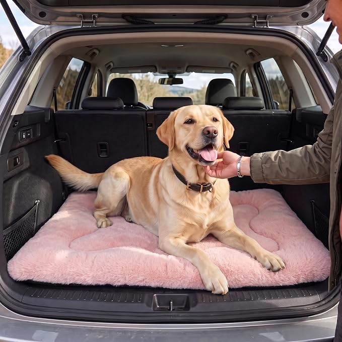 Dog Bed 42" for Metal Crate Pad,Washable Sleeping Mat for Medium/Large Pets | Soft faux rabbit fur, non-slip,machine wash/dry, plush cushioning, for crates, floors & travel, multiple sizes for all breeds - Image 9