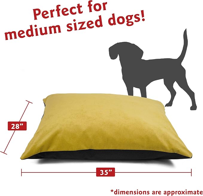 Majestic Pet Rectangle Medium Dog Bed Washable – Non Slip Comfy Pet Bed – Dog Crate Bed Super Value Pillow Dog Bed – Dog Kennel Bed for Sleeping - Dog Bed Medium Breed 35 x 28 Inch – Villa Apple - Image 2