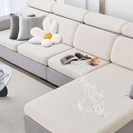 Genina Waterproof Couch Cushion Covers for Pets Washable Sofa Seat Covers | Non Slip,Stretch Jacquard Fabric,Pet Hair & Scratch Protection,Easy Installation,Furniture Protector,Loveseat Cover by Genina
