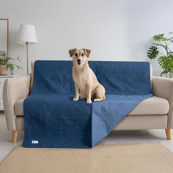 PetAmi Waterproof Couch Cover for Dogs, Non-Slip Leakproof Sofa Furniture Protector for Pet Cat, Machine Washable Bed Blanket for Car Seat, 102x82 Blue - Image 7
