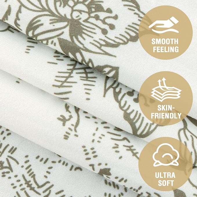 H.VERSAILTEX Printed Chair Slip Cover Floral Pattern Sofa Cover Soft Skin-Friendly Fabric High Stretch Couch Covers Pet Couch Covers for Sofa(Garden Bliss-Sage,Chair) - Image 5