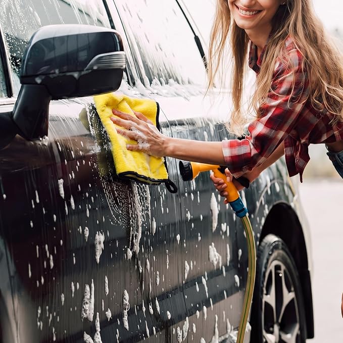 Tallew 120 Pcs Yellow Microfiber Towels: 16"x16" Microfiber Drying Towels Bulk Micro Fiber Car Cleaning Cloth for Cars Drying Washing Polishing Cleaning Household Supplies - Image 3