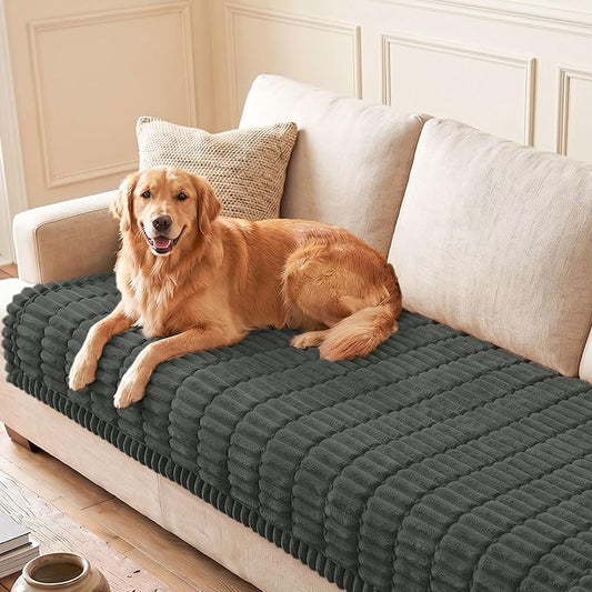 hyha Couch Cover for Dogs, Washable Non Slip Plush Flannel Sofa Protector | Thick Flannel, Silicone Anti-Slip Backing, Pet Hair & Scratch Protection, Fits Sofa & Loveseat (35.4" x 63") by hyha