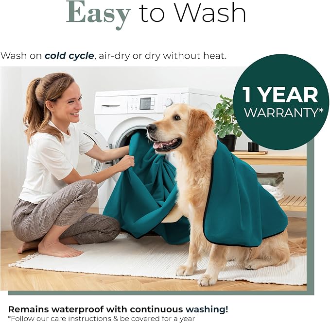 Waterproof Blanket for Bed & Couch Protection, Blue/Beige, 60"x80" | High-Density Heavy-Duty Material – Ultra-Soft & Durable Soft Fleece, Leakproof, Reversible, Silent No-Crinkle Design - Image 4