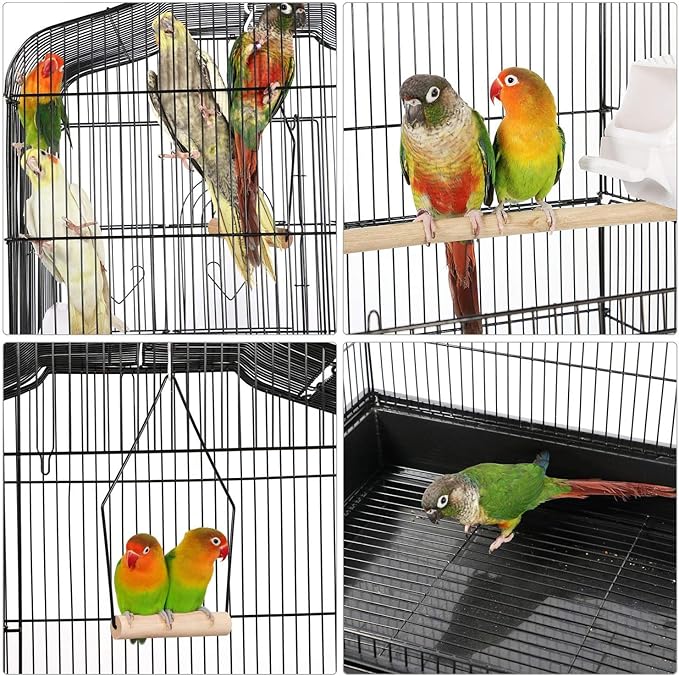 Yaheetech 41-inch Open Top Medium Bird Cages for Parakeets Finches Canaries Lovebirds Small Quaker Parrots Cockatiels Budgie Green Cheek Conure Travel Pet Flight Birdcage - Image 4