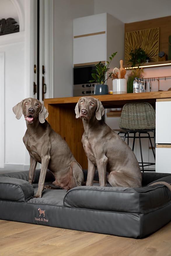 NOAH & PAW Giant Dog Bed XXL, 55x45x11 Inch, Orthopedic Dog Beds, Eggshell Memory Foam Infused with Cooling Gel, Inner Cover, Water Resistant, Machine Washable (Faux Leather) - Image 6