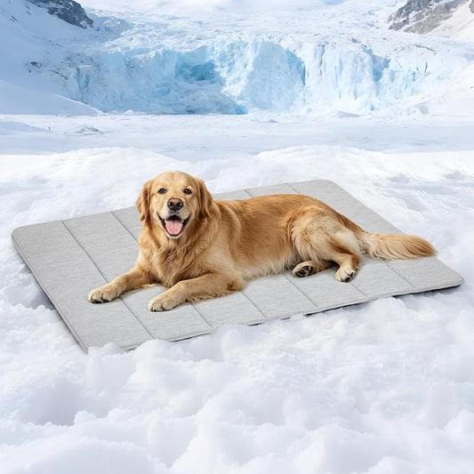 Dog Cooling Mat for Large Dogs – 41"x27" Orthopedic Memory Foam Pad for Summer, Hot Weather & Joint Relief | Washable, Non-Slip Crate Mat for Senior Dogs, Travel & Home (Grey) by ZAKAPAWS