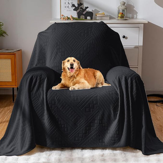 Waterproof Recliner Chair Covers, Anti-Slip Reclining Chair Covers, Pet-Friendly, Washable, Durable and Breathable Couch Covers – Reversible Design for Sofa Protection(71x71in/Black) by YUEANG