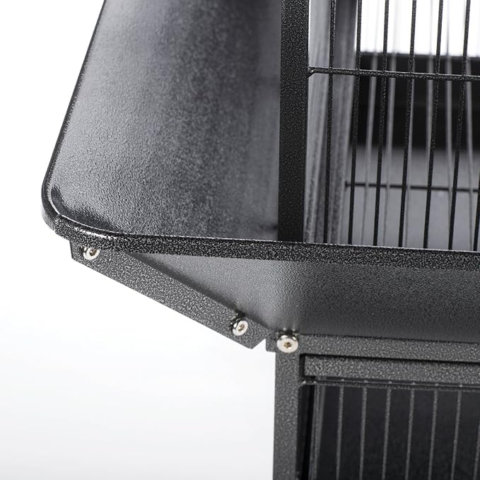 Prevue Pet Products Park Plaza Bird Cage - Large Brown Steel Bird Cage with Rolling Stand, Seed Guards, and Perches, Ideal for Cockatiels and Medium Birds - Cocoa Hammertone - Image 5